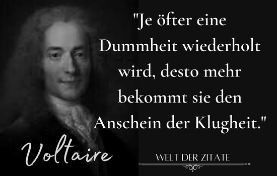 Voltaire Zitat über Dummheit