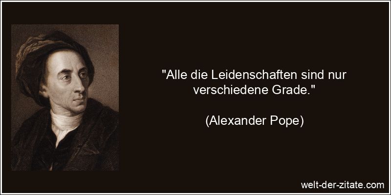 Alexander Pope Zitat Leidenschaft: Alle die Leidenschaften sind nur