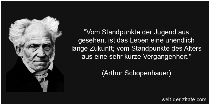 Arthur Schopenhauer Zitat das Leben: Vom Standpunkte der Jugend aus