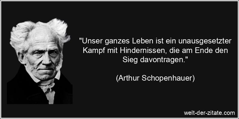 Arthur Schopenhauer Zitat Kämpfen: Unser ganzes Leben ist ein