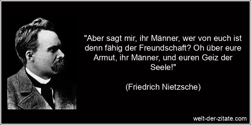 Friedrich Nietzsche Zitat Freundschaft: Aber sagt mir, ihr Männer,