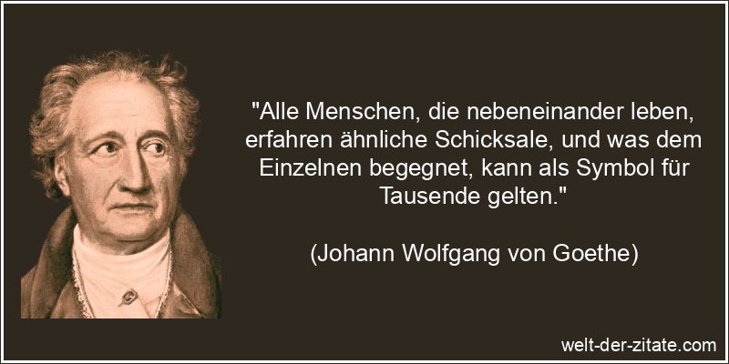 Johann Wolfgang von Goethe Zitat Menschen, Schicksal: Alle Menschen,
