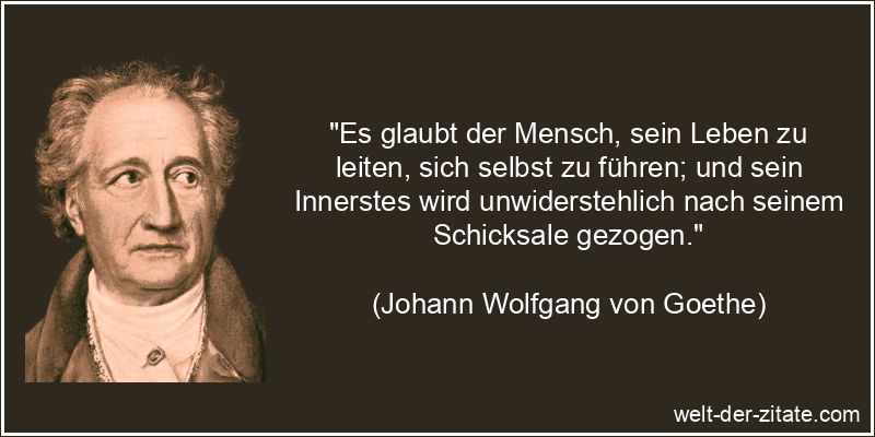 Johann Wolfgang von Goethe Zitat Schicksal: Es glaubt der Mensch,