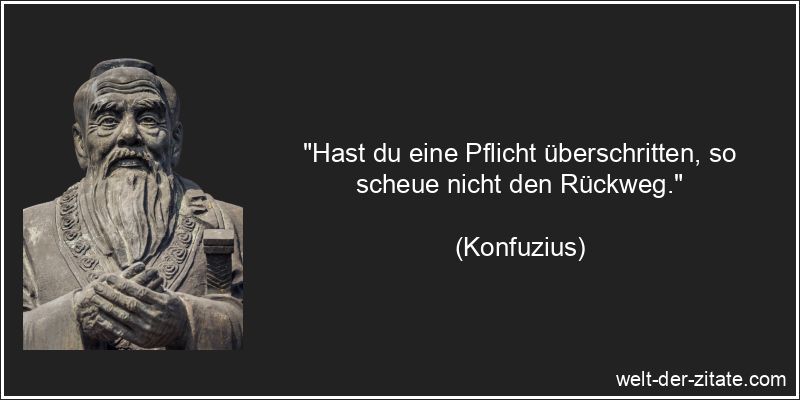 Konfuzius Zitat Pflichten: Hast du eine Pflicht überschritten, so