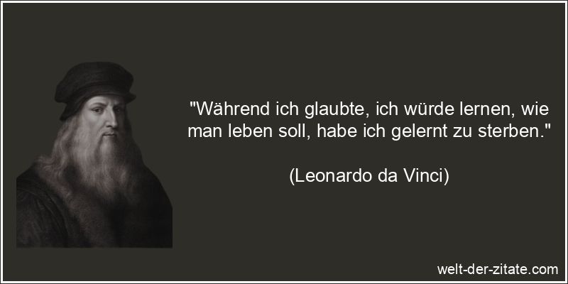 Leonardo da Vinci Zitat Lernen: Während ich glaubte, ich würde