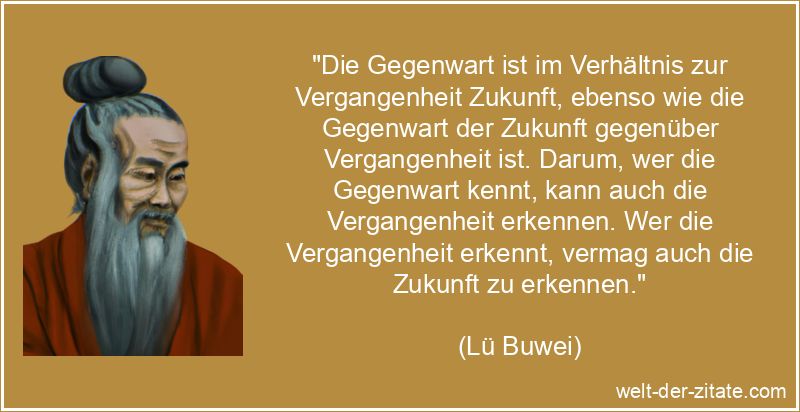 Lü Buwei Zitat Gegenwart: Die Gegenwart ist im Verhältnis zur