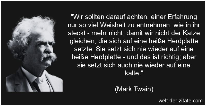 Mark Twain Zitat Erfahrung: Wir sollten darauf achten, einer