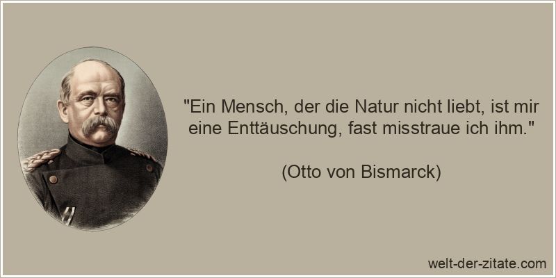 Otto von Bismarck Zitat Enttäuschung, Natur: Ein Mensch, der die