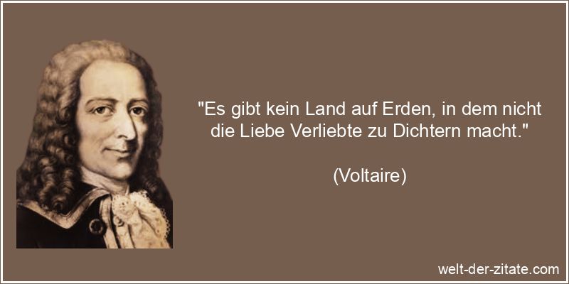Voltaire Zitat Verliebt: Es gibt kein Land auf Erden, in dem nicht