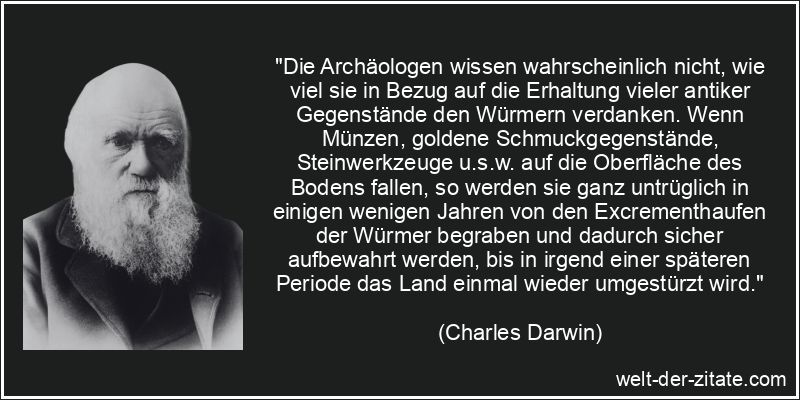 Charles Darwin Zitat Natur: Die Archäologen wissen wahrscheinlich