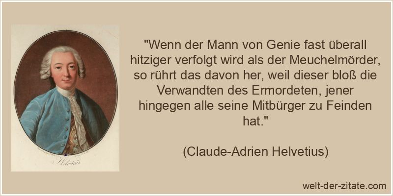 Claude-Adrien Helvetius Zitat Genie: Wenn der Mann von Genie fast