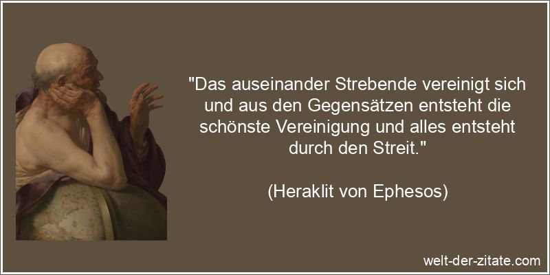 Heraklit von Ephesos Zitat Streiten & Zanken: Das auseinander