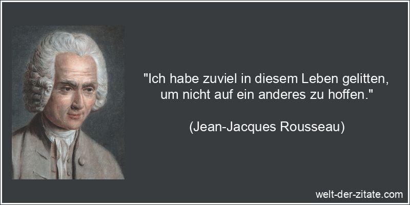 Jean-Jacques Rousseau Zitat Leid & Leiden: Ich habe zuviel in