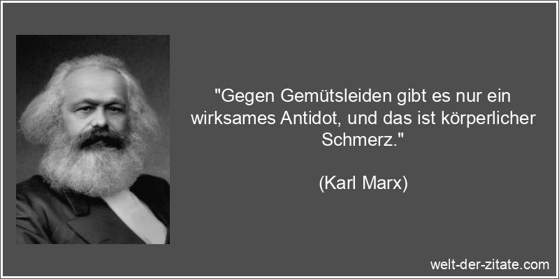 Karl Marx Zitat Schmerz: Gegen Gemütsleiden gibt es nur ein