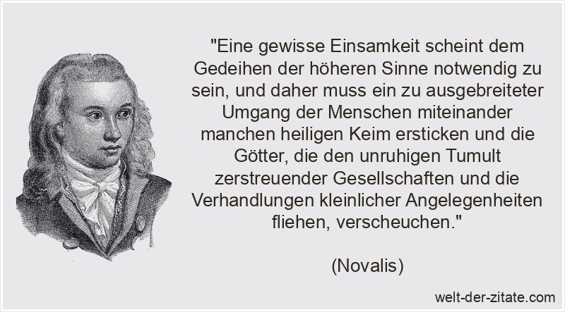 Novalis Zitat Einsamkeit: Eine gewisse Einsamkeit scheint dem