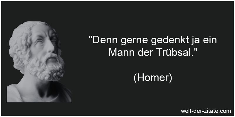 Homer Zitat Trübsal: Denn gerne gedenkt ja ein Mann der Trübsal.