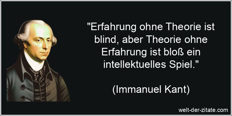 Immanuel Kant Zitat Theorie: Erfahrung ohne Theorie ist blind, aber