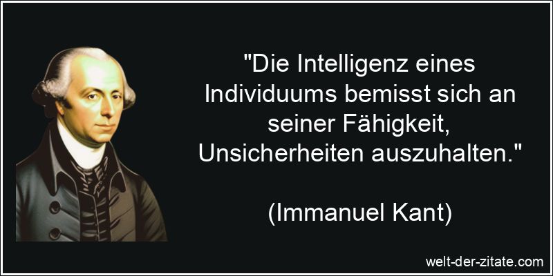 Immanuel Kant Zitat Unsicherheit: Die Intelligenz eines Individuums