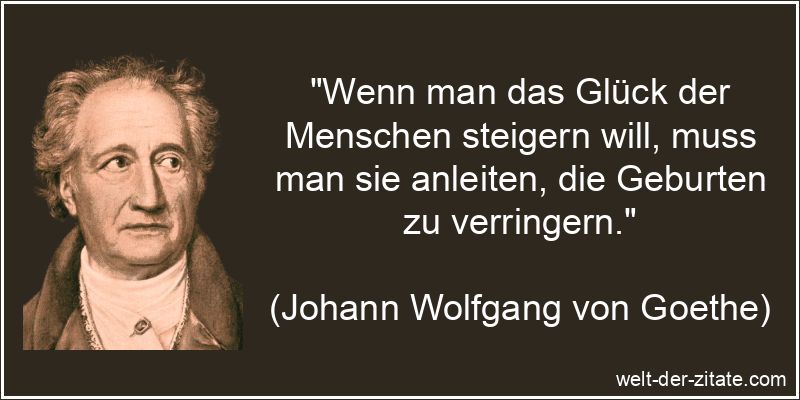 Johann Wolfgang von Goethe Zitat Geburt: Wenn man das Glück der