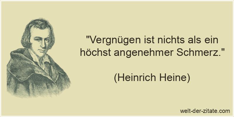 Heinrich Heine Zitat Vergnügen: Vergnügen ist nichts als ein