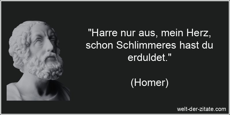 Homer Zitat Ausharren: Harre nur aus, mein Herz, schon Schlimmeres