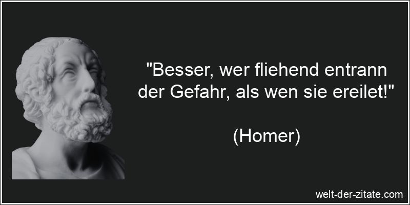 Homer Zitat Gefahr: Besser, wer fliehend entrann der Gefahr, als wen