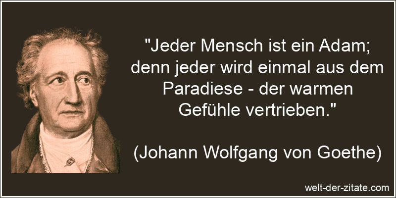 Johann Wolfgang von Goethe Zitat Gefühle: Jeder Mensch ist ein Adam;