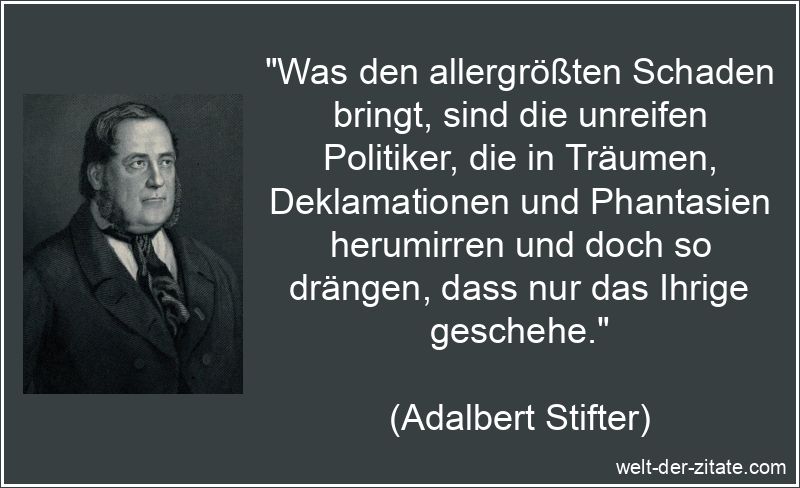 Adalbert Stifter Zitat Politiker: Was den allergrößten Schaden