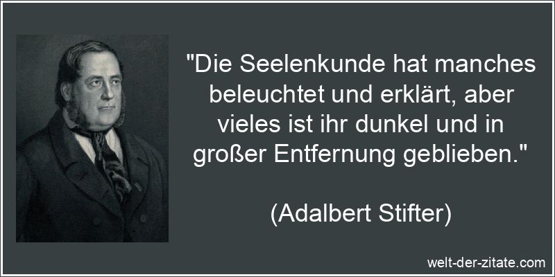 Adalbert Stifter Zitat Seele: Die Seelenkunde hat manches beleuchtet