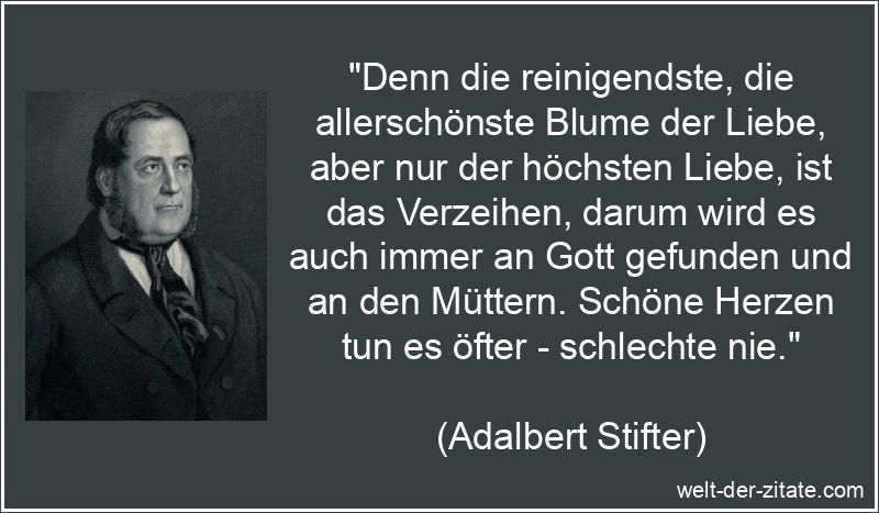 Adalbert Stifter Zitat Verzeihen: Denn die reinigendste, die