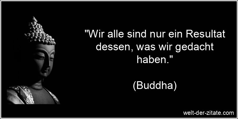 Buddha Zitat Denken: Wir alle sind nur ein Resultat dessen, was wir