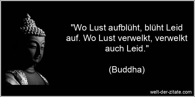 „Wo Lust aufblüht, blüht Leid auf. Wo Lust verwelkt, verwelkt auch Leid.“ Buddha Zitat Lust: Wo Lust aufblüht, blüht Leid auf. Wo Lust