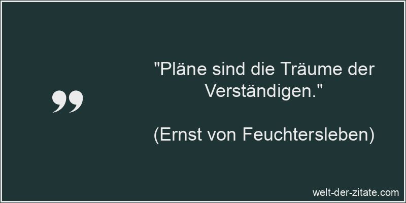 Ernst von Feuchtersleben Zitat Planung: Pläne sind die Träume der