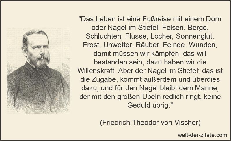 Friedrich Theodor von Vischer Zitat das Leben: Das Leben ist eine