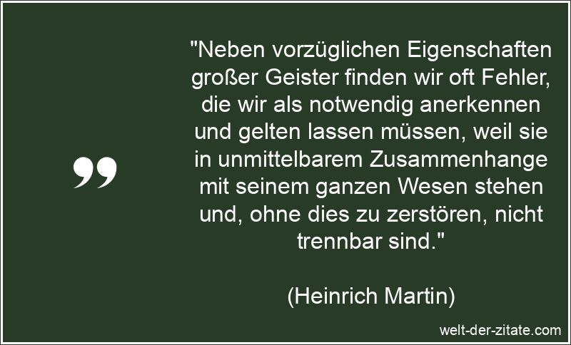 Heinrich Martin Zitat Fehler machen: Neben vorzüglichen