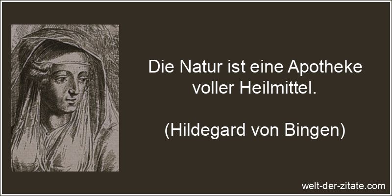 Hildegard von Bingen Zitat Natur: Die Natur ist eine Apotheke voller