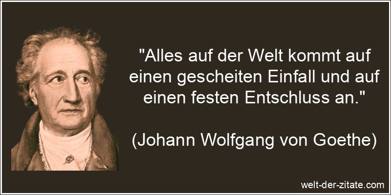 Johann Wolfgang von Goethe Zitat Entschlüsse: Alles auf der Welt