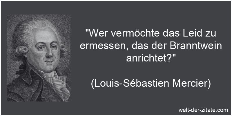 Louis-Sébastien Mercier Zitat Alkohol: Wer vermöchte das Leid zu