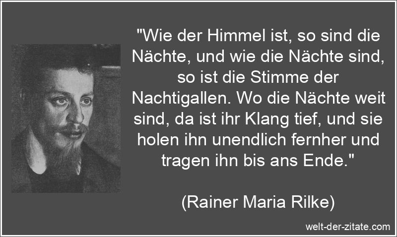 Rainer Maria Rilke Zitat Nacht: Wie der Himmel ist, so sind die