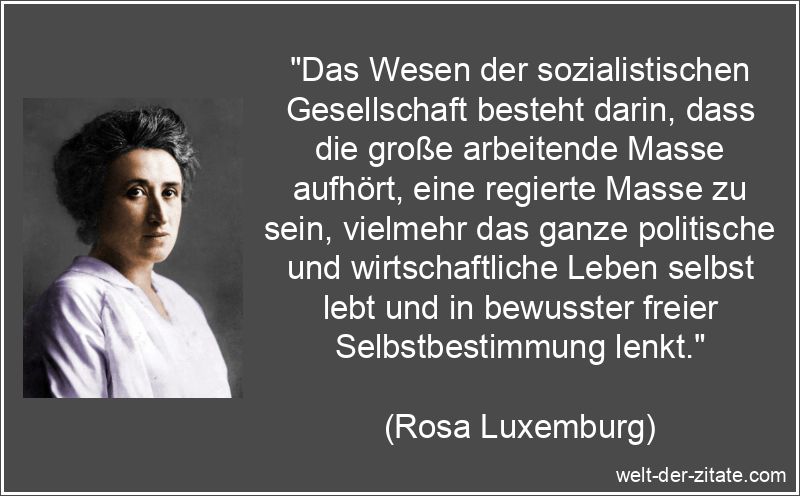 Rosa Luxemburg Zitat Sozialismus: Das Wesen der sozialistischen