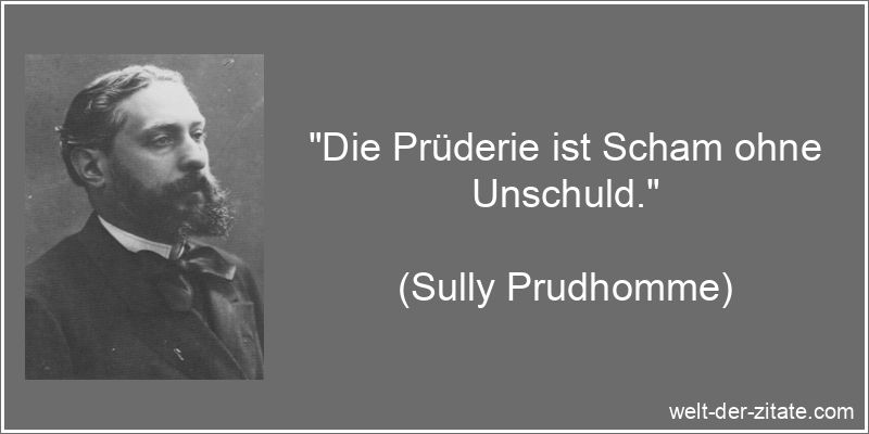 Sully Prudhomme Zitat Prüde: Die Prüderie ist Scham ohne Unschuld.