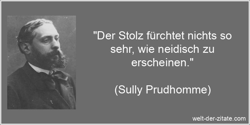 Sully Prudhomme Zitat Stolz: Der Stolz fürchtet nichts so sehr, wie