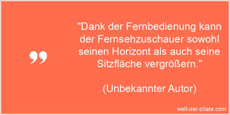 Schöner Fernsehen Spruch: Dank der Fernbedienung kann der