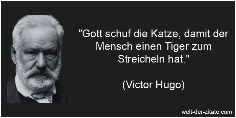 Victor Hugo Zitat Gott, Katzen: Gott schuf die Katze, damit der
