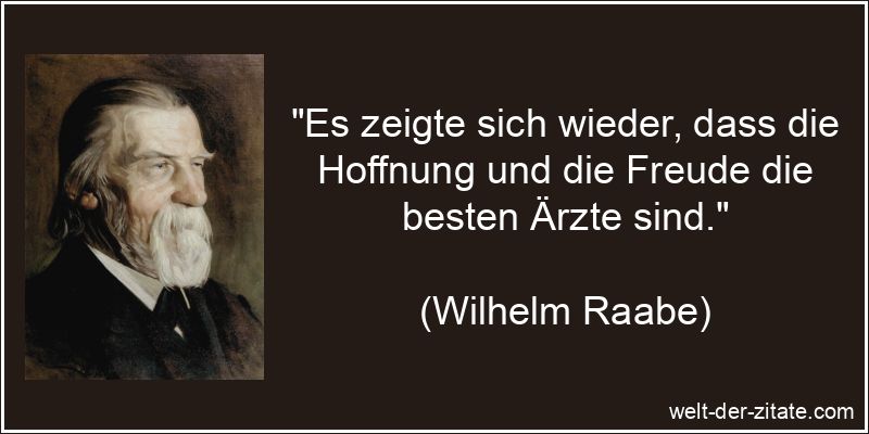 Wilhelm Raabe Zitat Freude: Es zeigte sich wieder, dass die Hoffnung