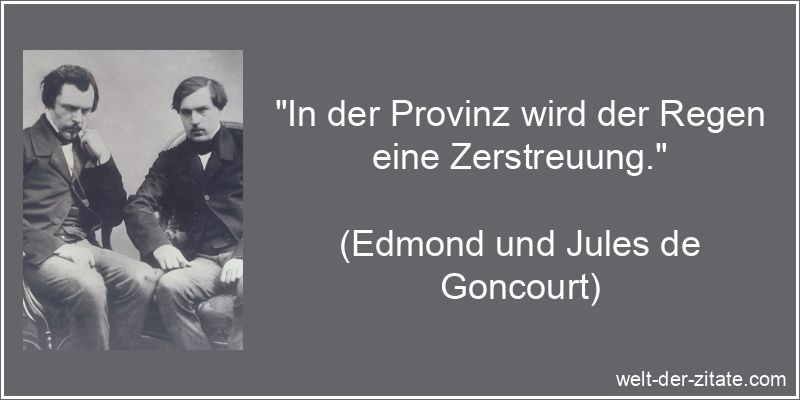 Edmond und Jules de Goncourt Zitat Zerstreuung: In der Provinz wird