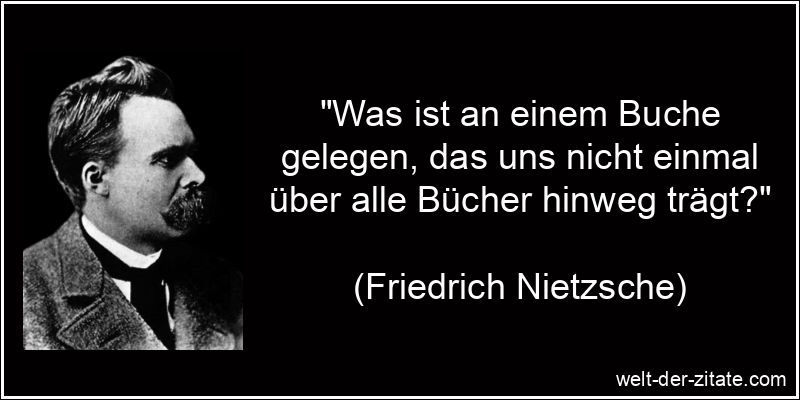 Friedrich Nietzsche Zitat Bücher: Was ist an einem Buche gelegen,