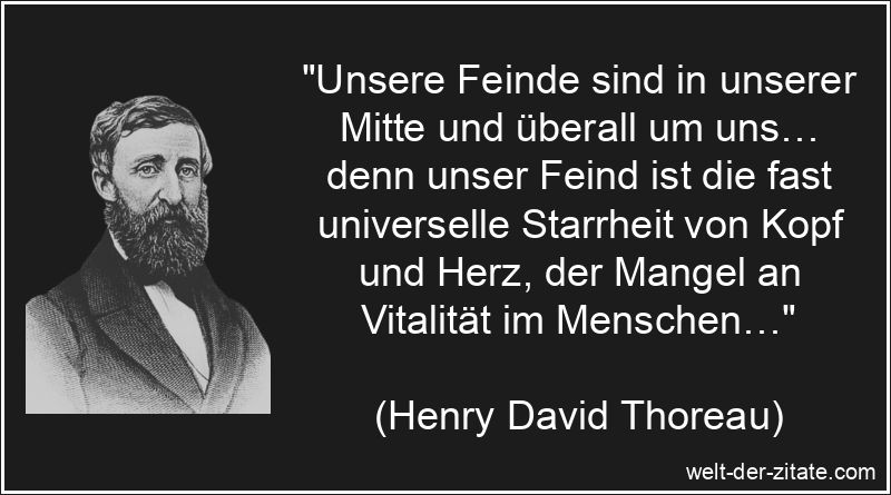 Henry David Thoreau Zitat Feindschaft: Unsere Feinde sind in unserer