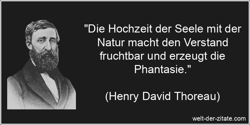Henry David Thoreau Zitat Natur: Die Hochzeit der Seele mit der Natur