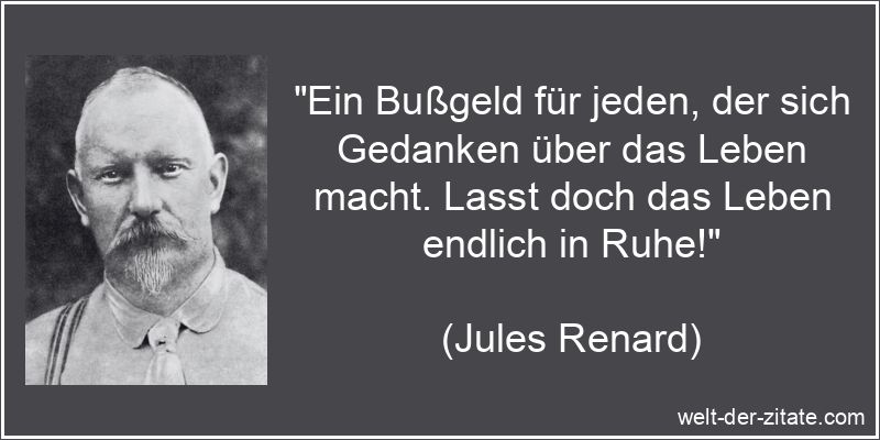 Jules Renard Zitat Gedanken: Ein Bußgeld für jeden, der sich